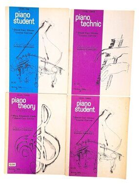 Vintage David Carr Glover Piano Book Student Technic Theory Level 1 & 3 Lot Of 4